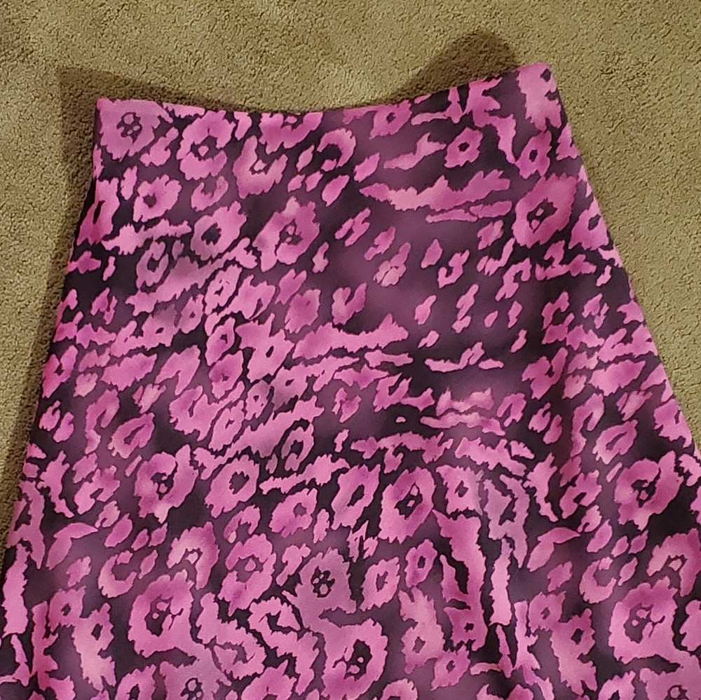 Nine West Animal Print A line Midi Skirt
